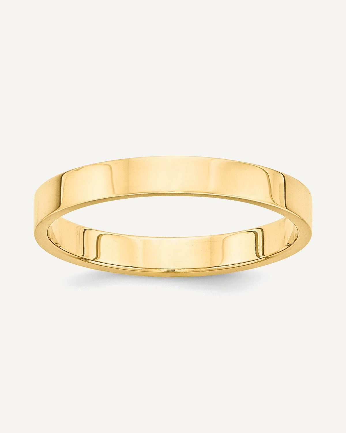 14k Yellow Gold 3mm Flat Wedding Band