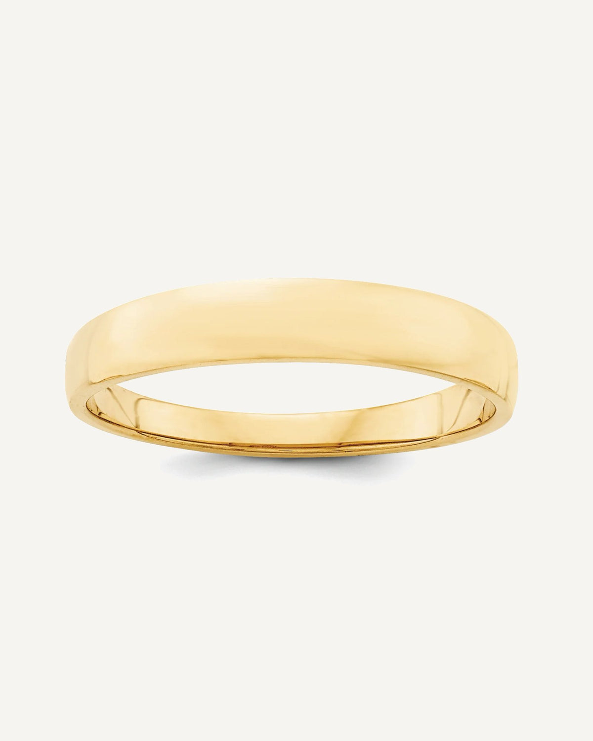 14k Yellow Gold 4mm Half Round Tapered Series Wedding Band