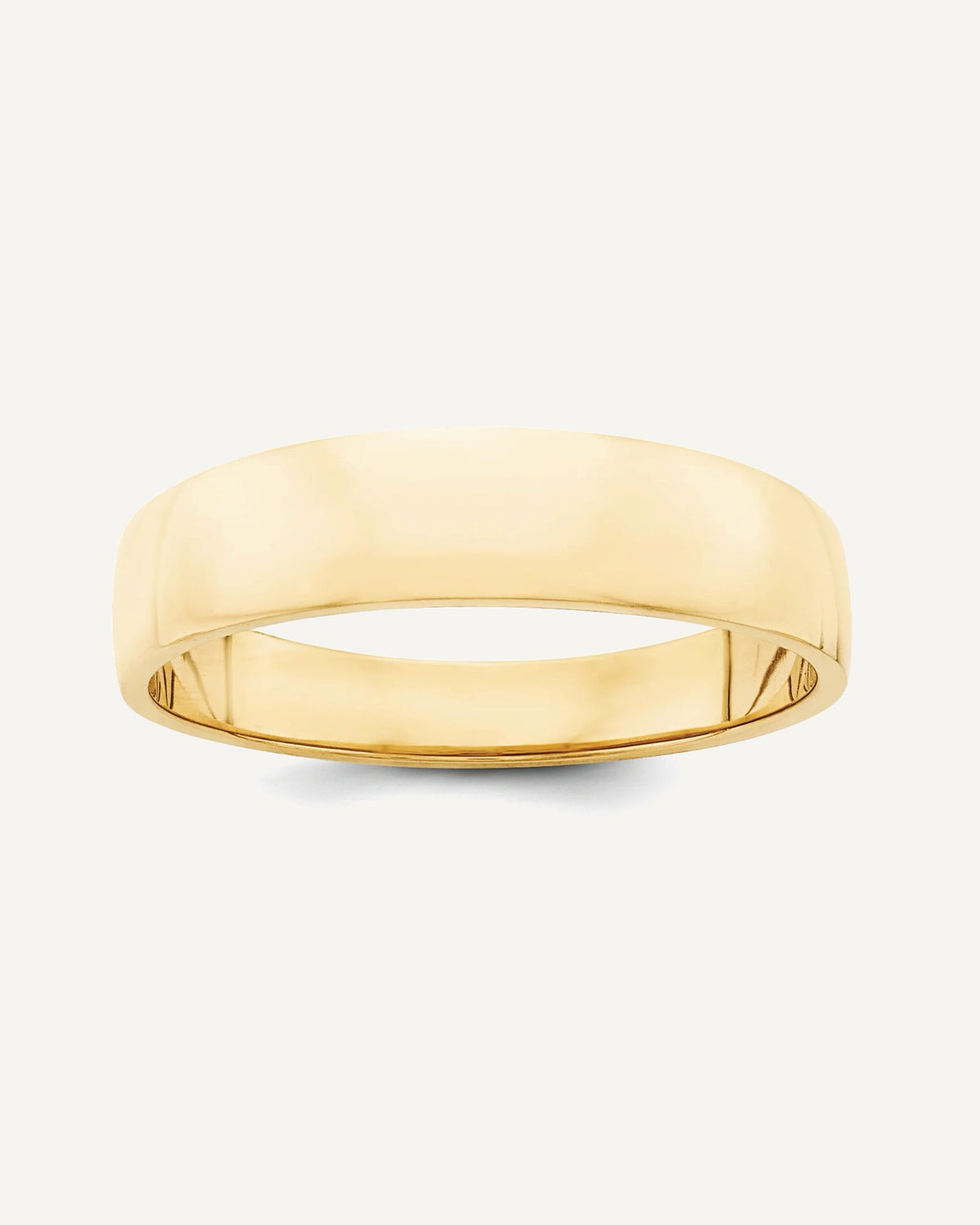 14k Yellow Gold 5mm Half Round Tapered Series Wedding Band