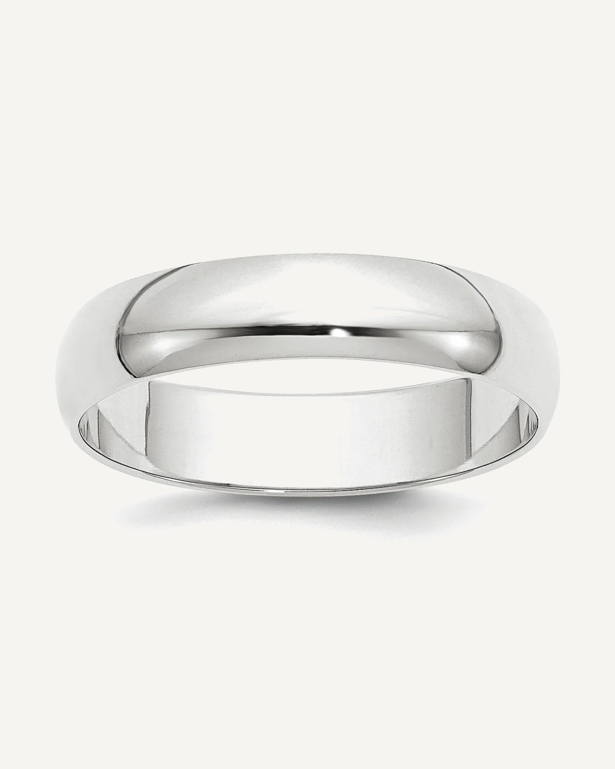 14k White Gold 5mm Half-Round Wedding Band