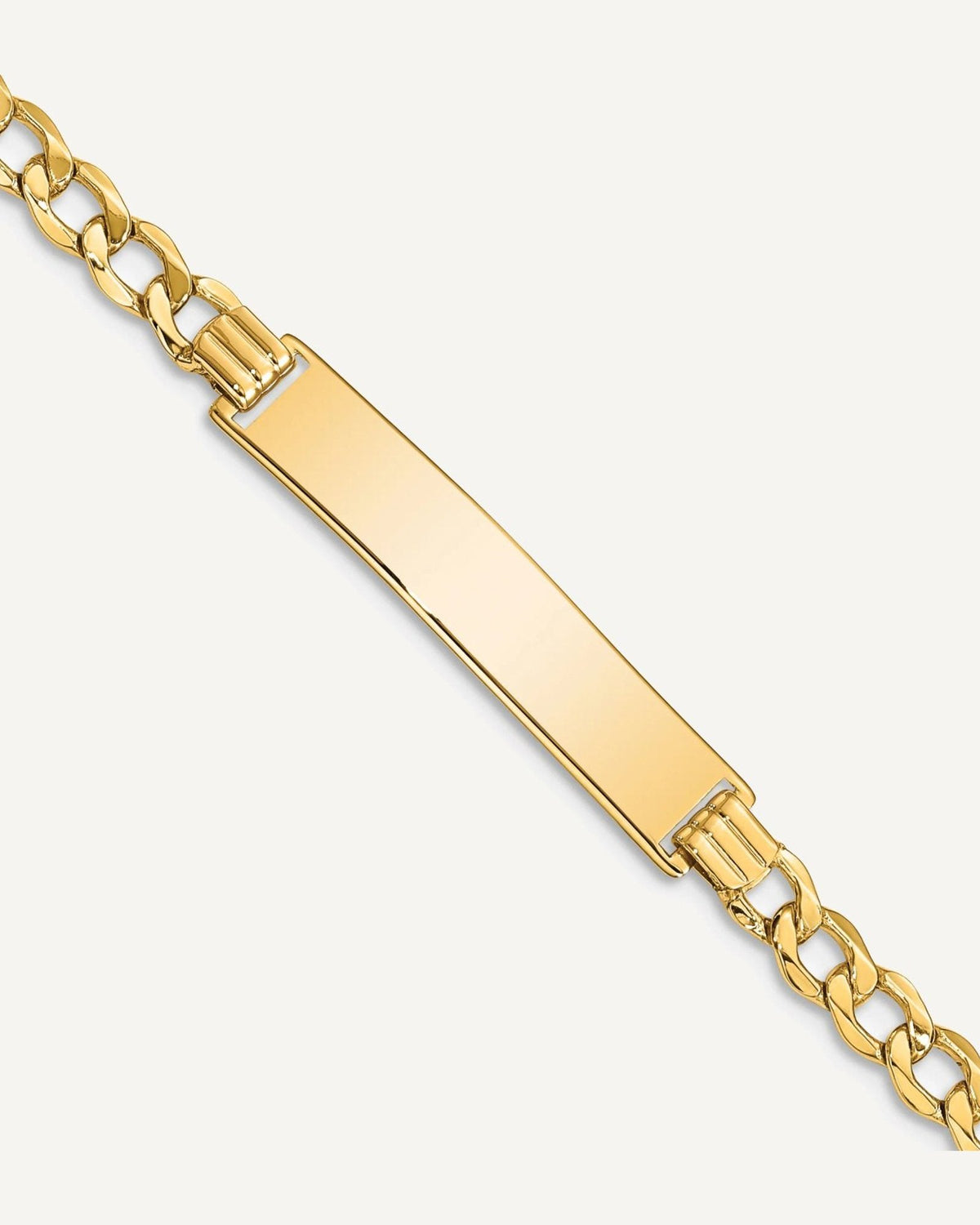 Custom Engraved 14k Gold Men's Curb Link ID Bracelet