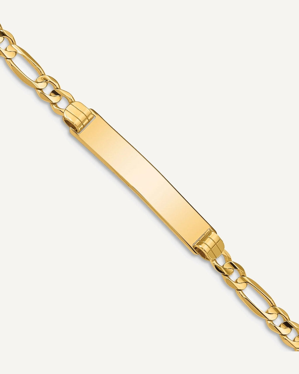 Custom Engraved 14k Gold Women's Figaro Link ID Bracelet