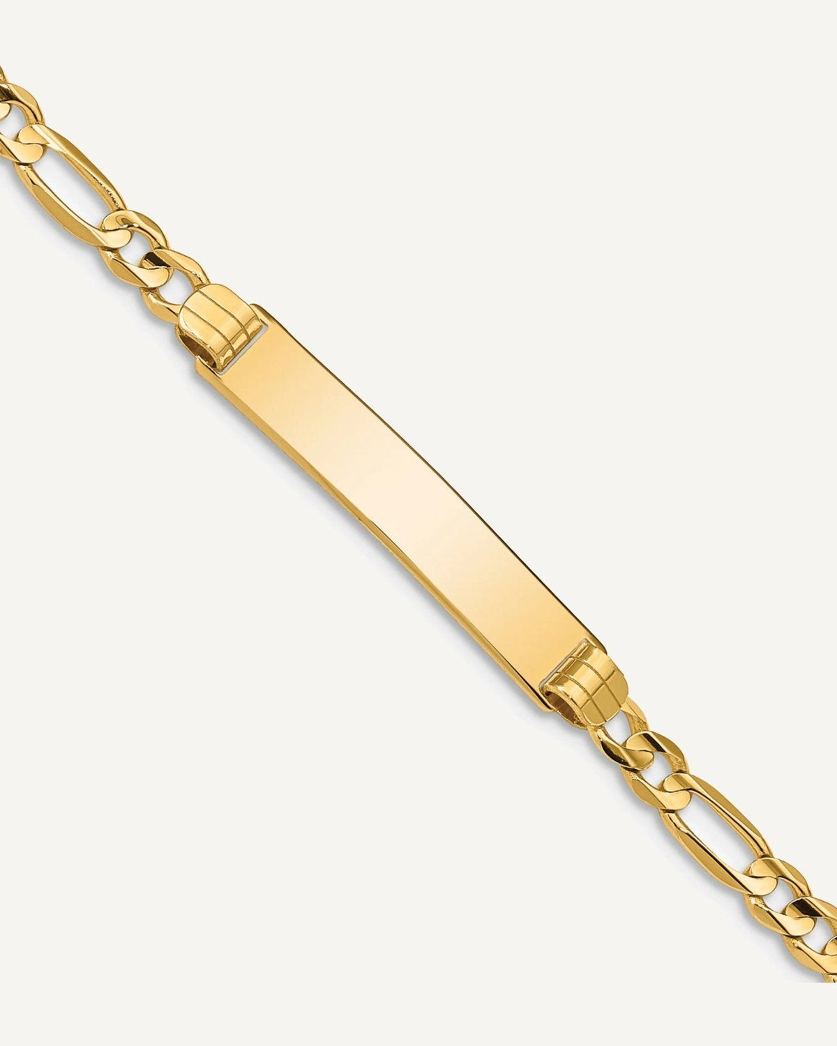 Custom Engraved 14k Gold Women's Figaro Link ID Bracelet