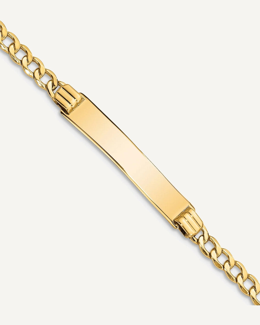 Custom Engraved 14k Gold Women's Curb Link ID Bracelet