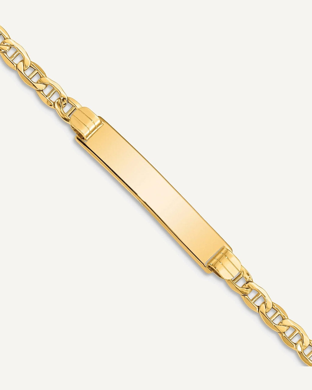 Custom Engraved 14k Gold Women's Anchor Link ID Bracelet