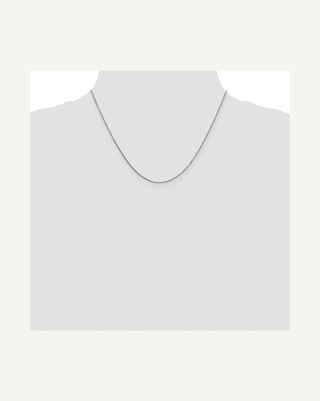 Former on-model view — 14K White Gold 0.8mm Box Chain