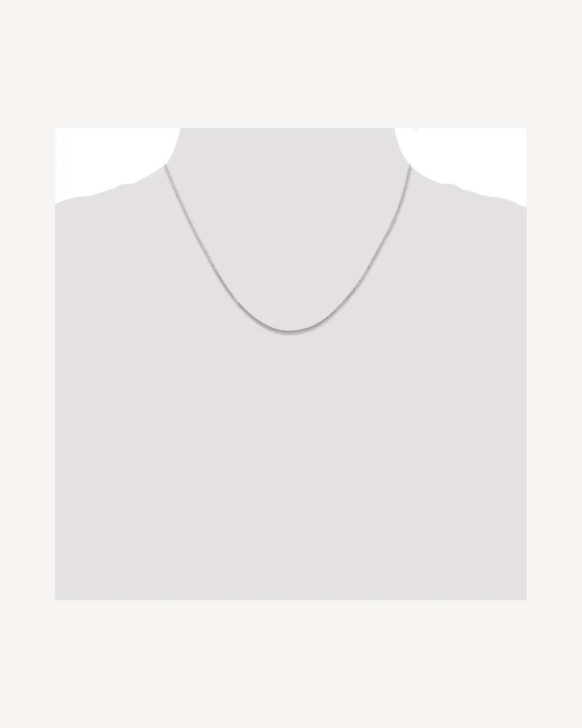 Former on-model view — 14K White Gold 0.8mm Cable Link Chain