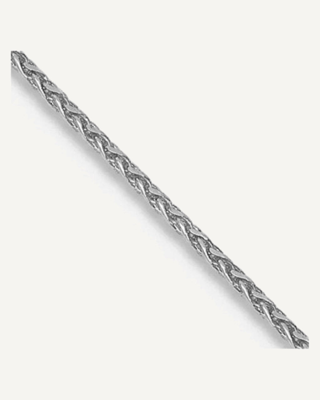 14K White Gold 1.0mm Classic Wheat Chain