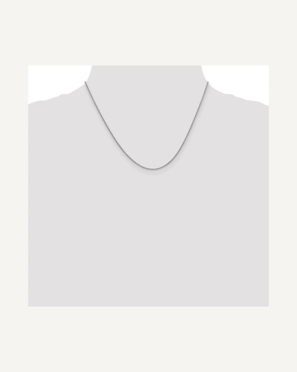 Former on-model view — 14K White Gold 1.5mm  Cable Link Chain