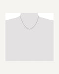Former on-model view — 14K White Gold 1.5mm  Diamond Cut Flex Rope Chain