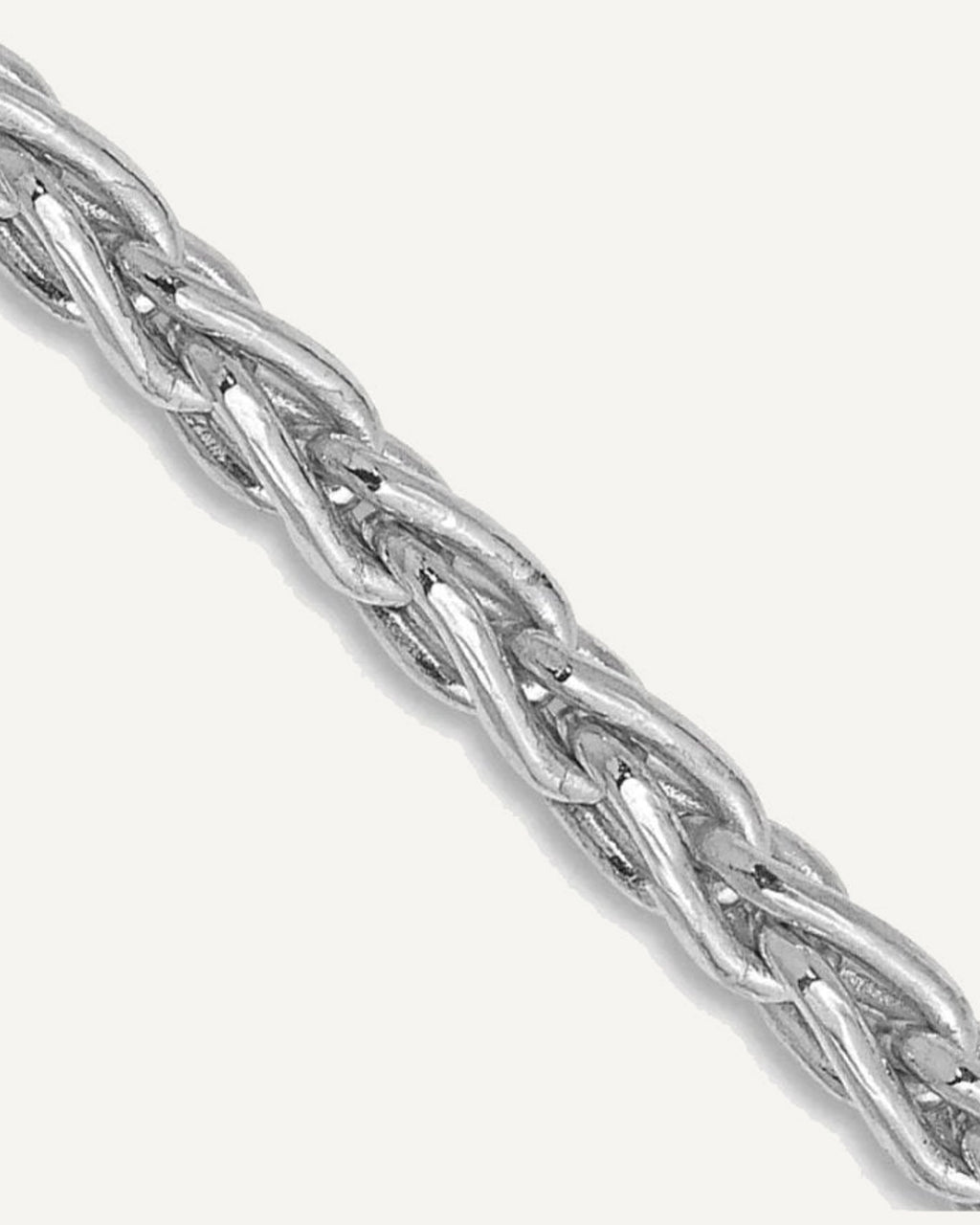 14K White Gold 3mm Parisian Wheat Chain