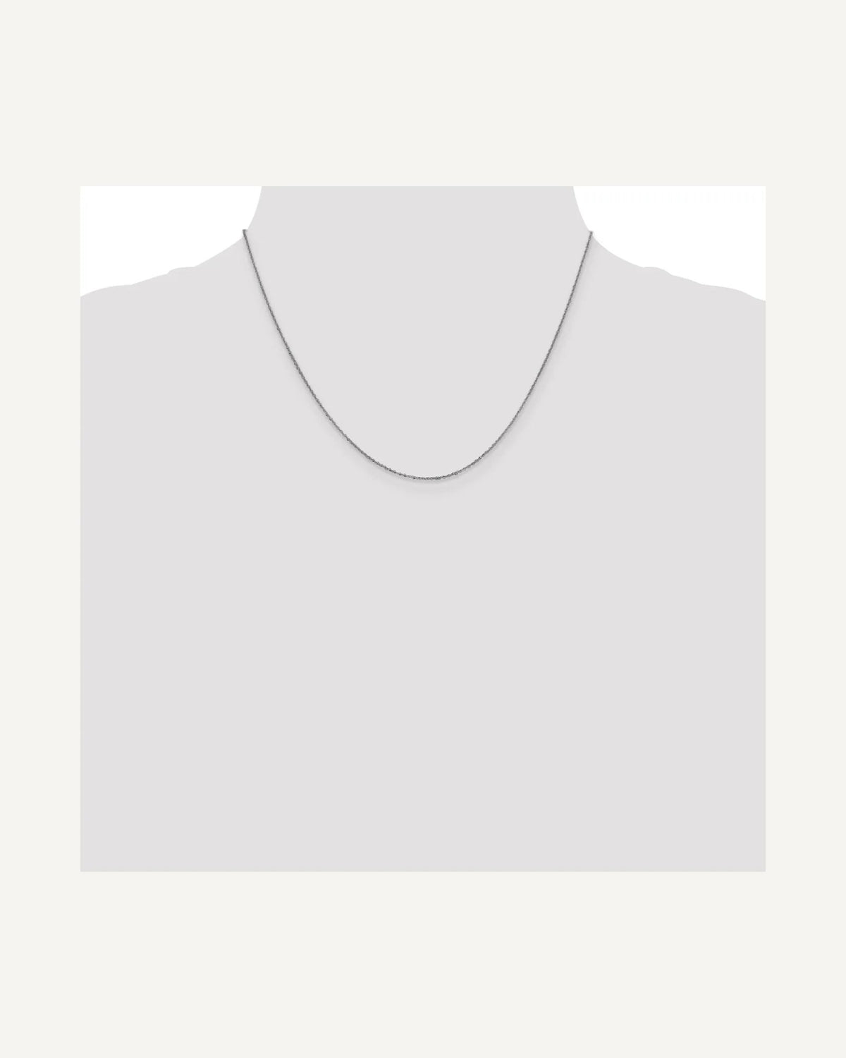 Former on-model view — 14K White Gold .8mm Singapore Chain