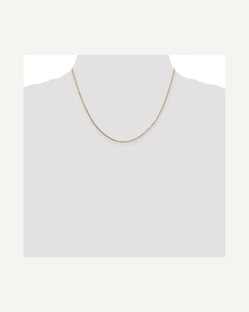 Former on-model view — 14K Yellow Gold  0.7mm Box Chain