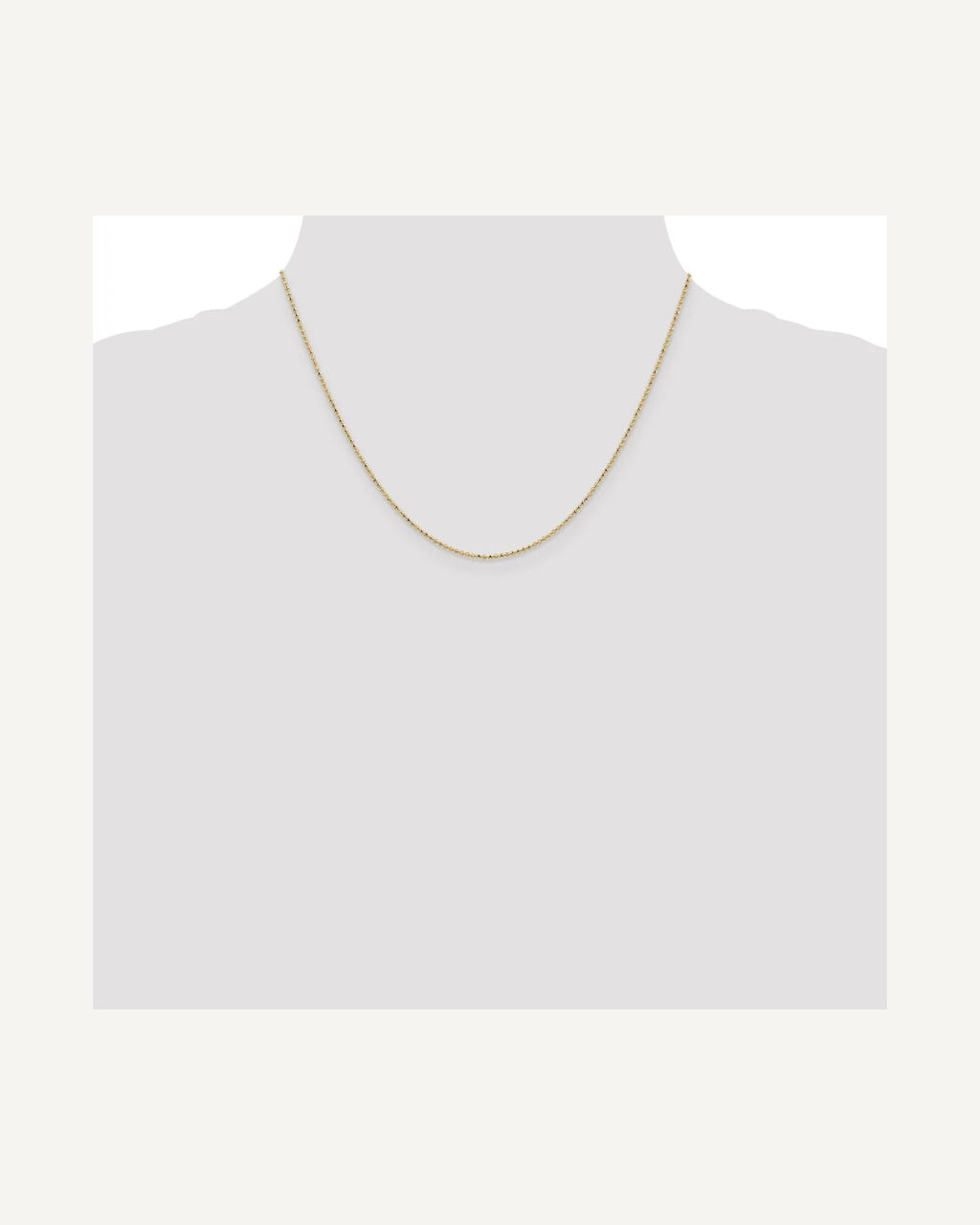 Former on-model view — 14K Yellow Gold 1.0mm  Bead Chain