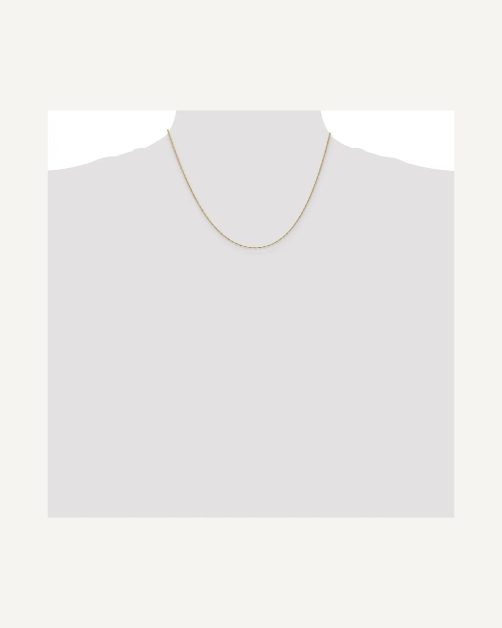 Former on-model view — 14K Yellow Gold 1.0mm Singapore Chain