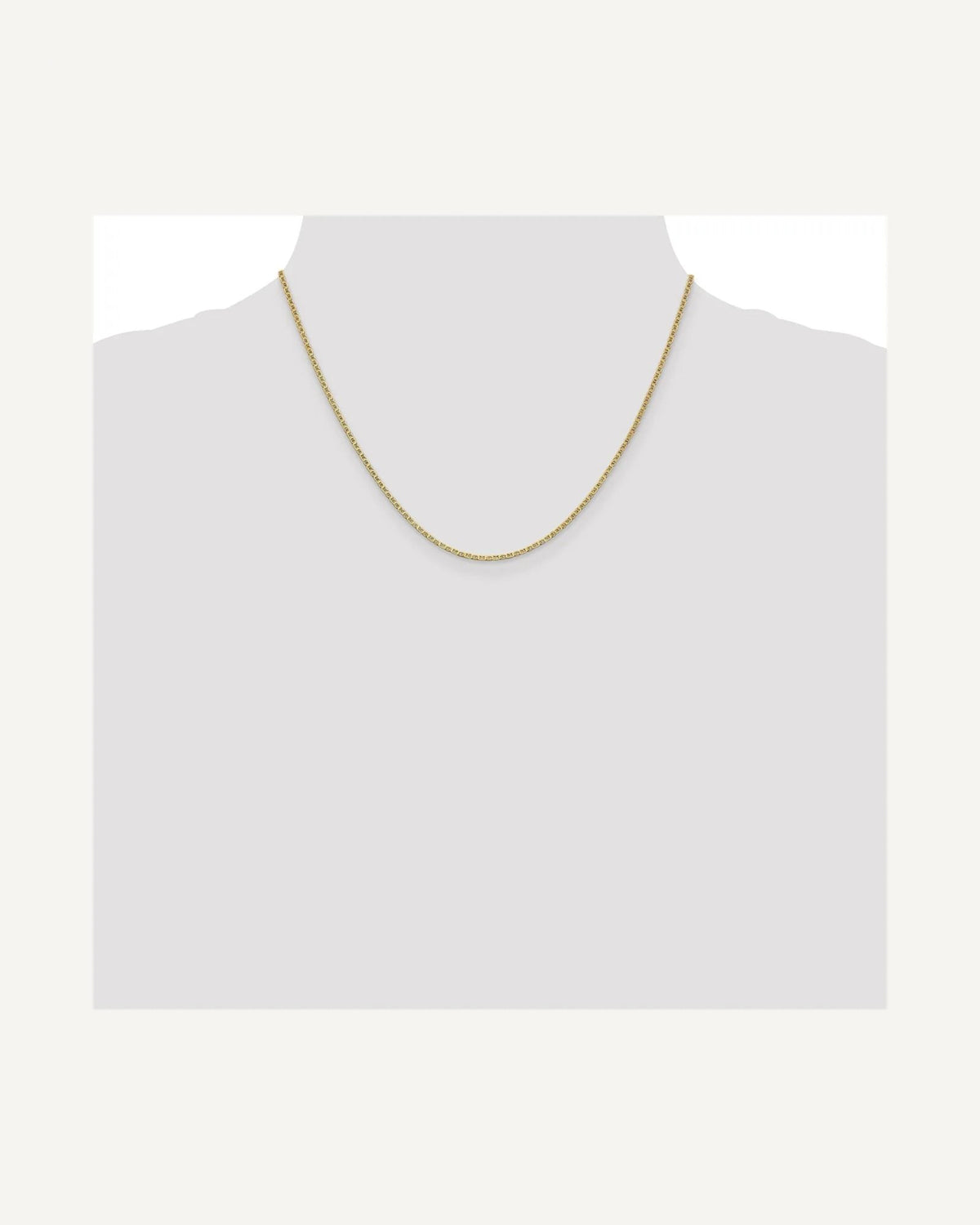 Former on-model view — 14K Yellow Gold 1.5mm Diamond Cut Anchor Chain