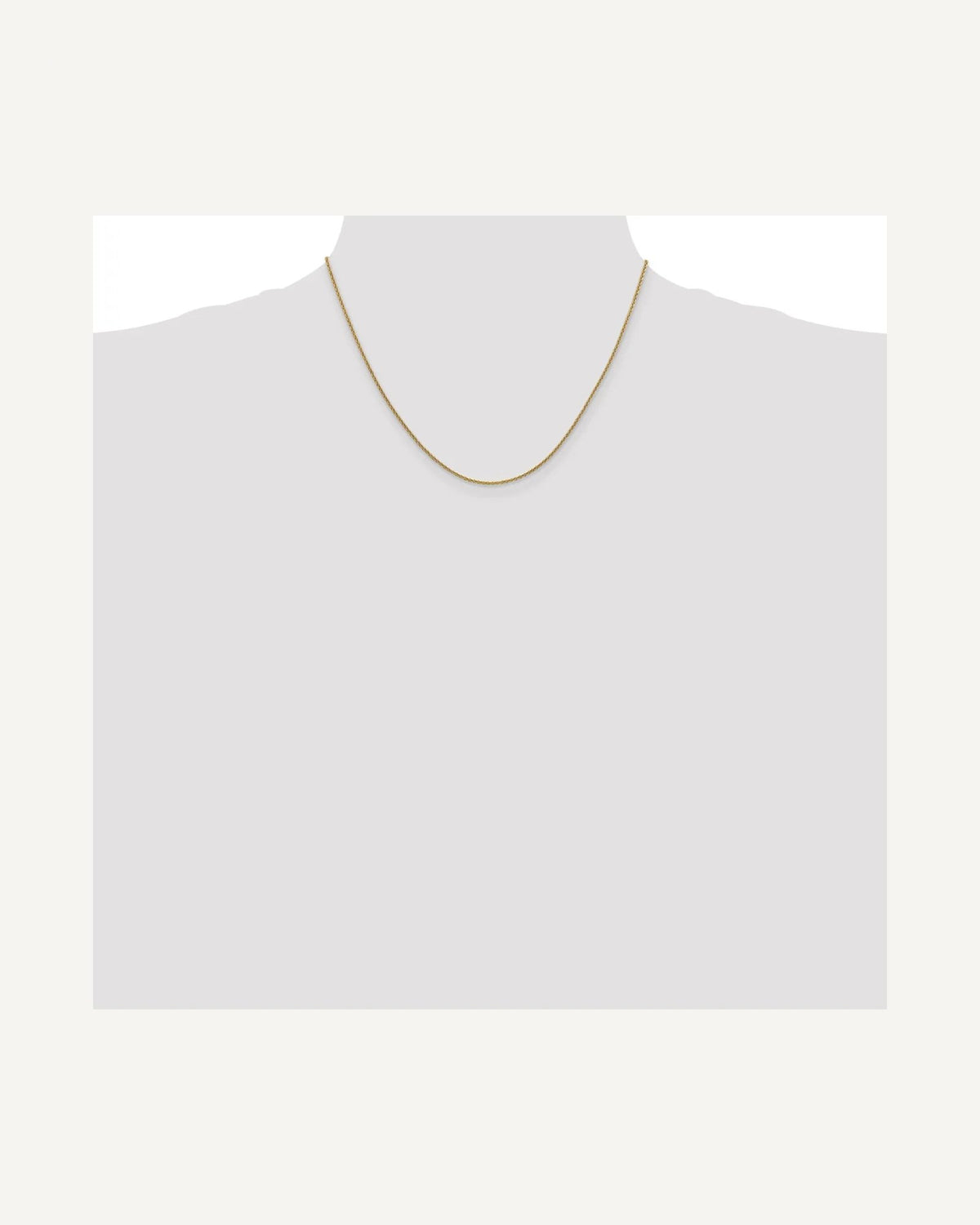 Former on-model view — 14K Yellow Gold 1.5mm Cable Link Chain