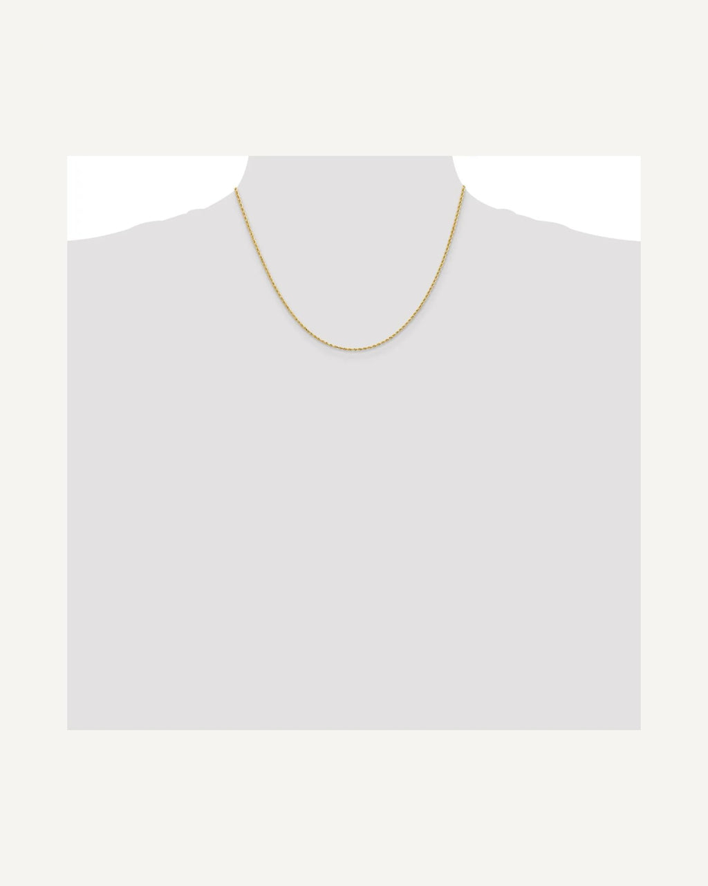 Former on-model view — 14K Yellow Gold 1.5mm Diamond Cut Round Rope Chain