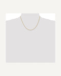 Former on-model view — 14K Yellow Gold 1.5mm Diamond Cut Round Rope Chain