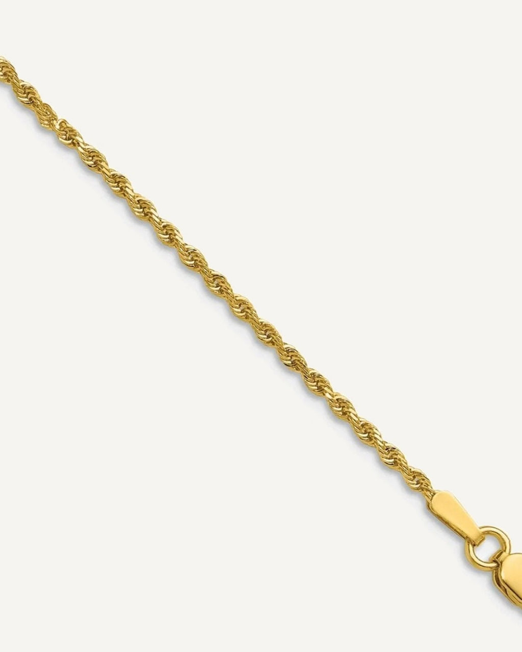 14K Yellow Gold 1.5mm Diamond Cut Round Rope Chain