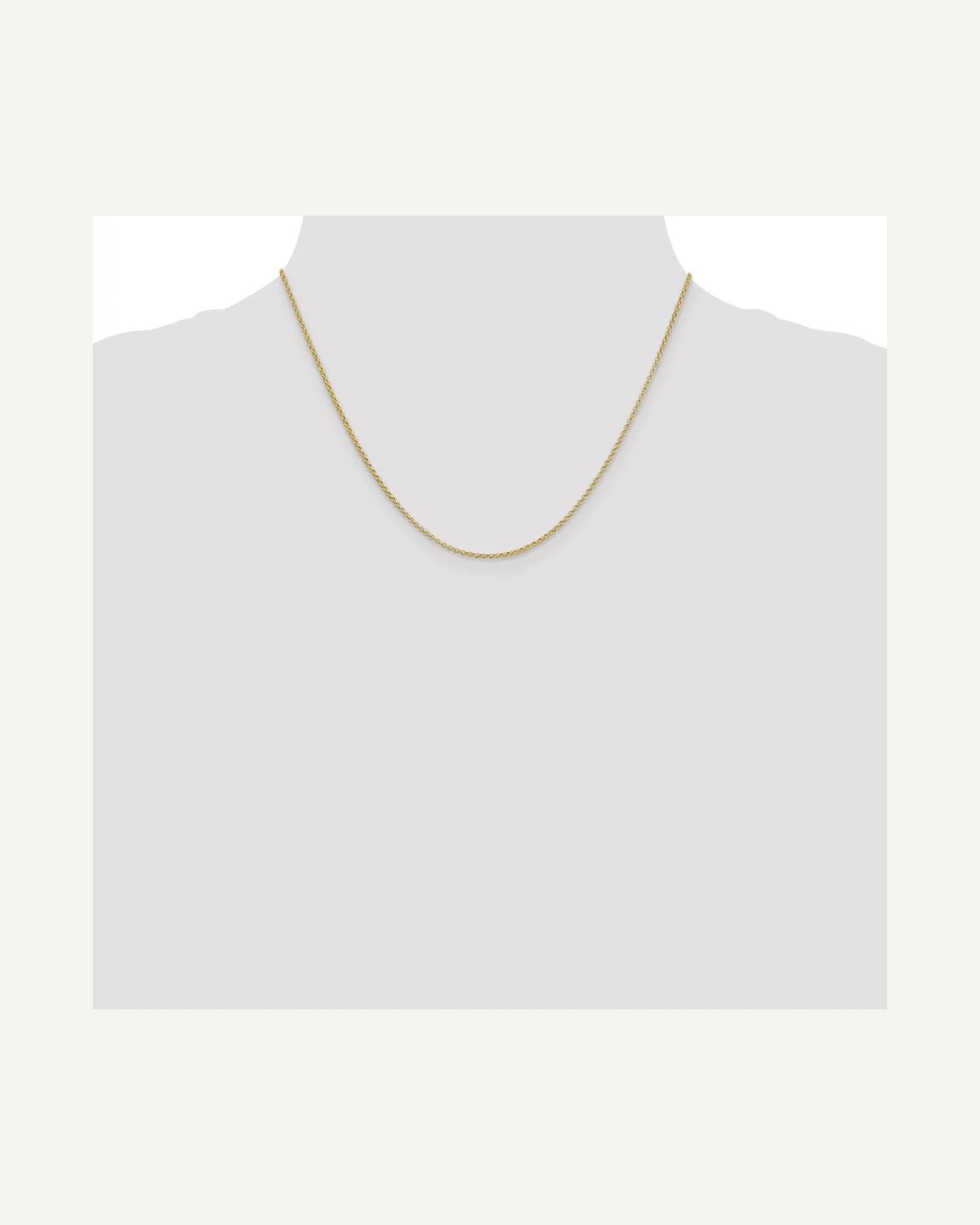 Former on-model view — 14K Yellow Gold 1.5mm Rolo Chain