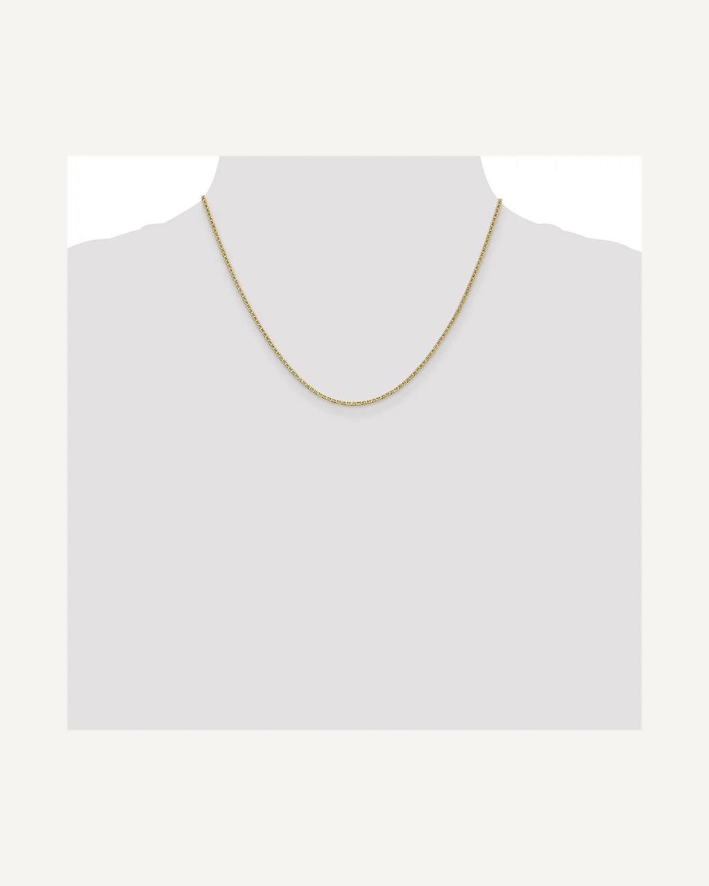 Former on-model view — 14K Yellow Gold 1.5mm Small Anchor Chain