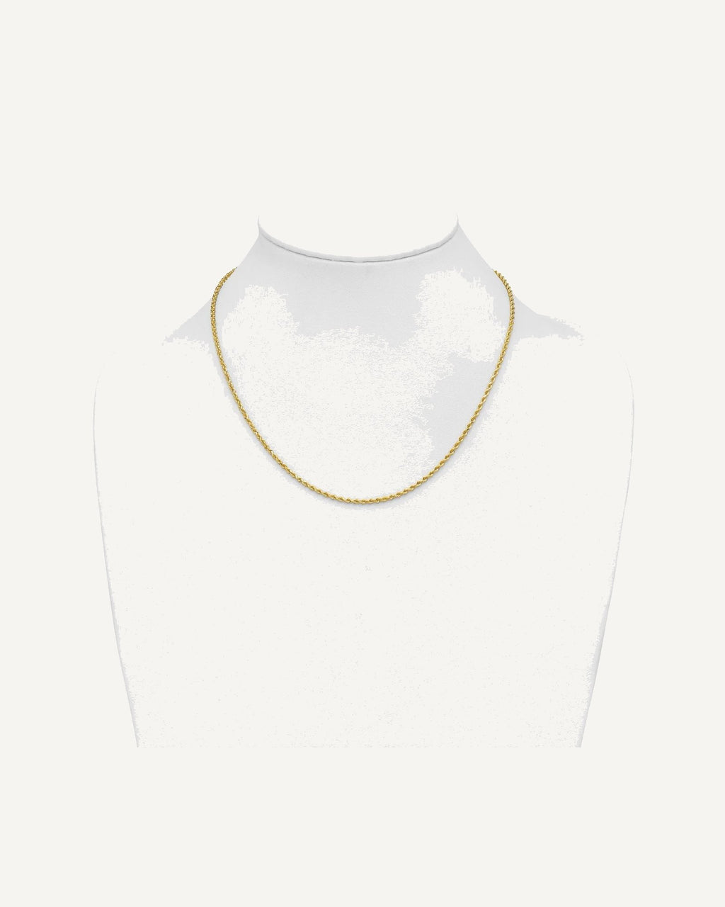Former on-model view — 14K Yellow Gold 2.0mm  Diamond Cut Round Rope Chain