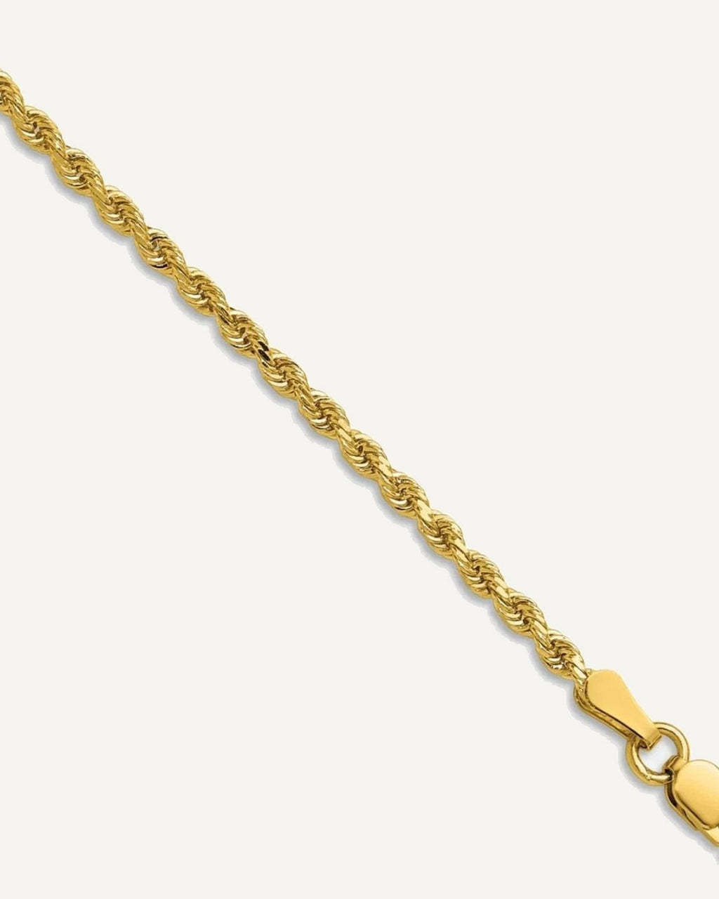 14K Yellow Gold 2.0mm  Diamond Cut Round Rope Chain