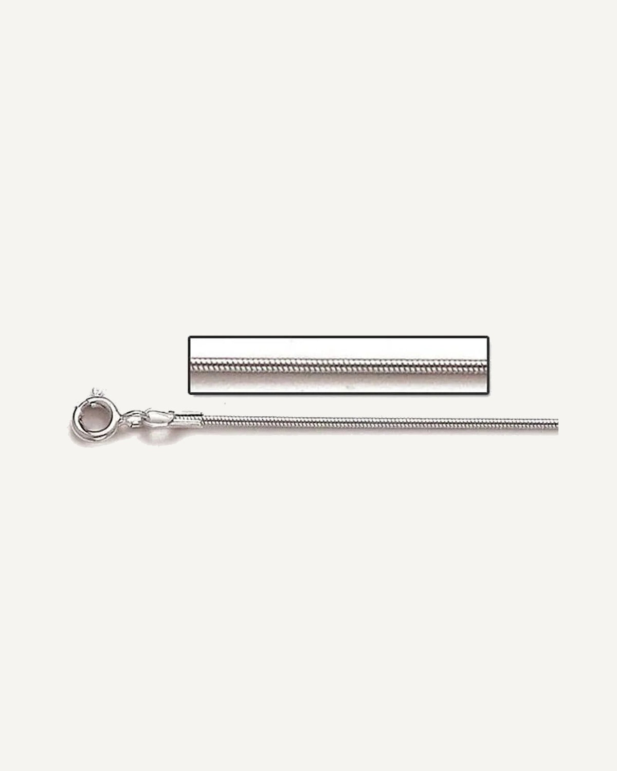 Sterling Silver 1.1mm Round Snake Chain