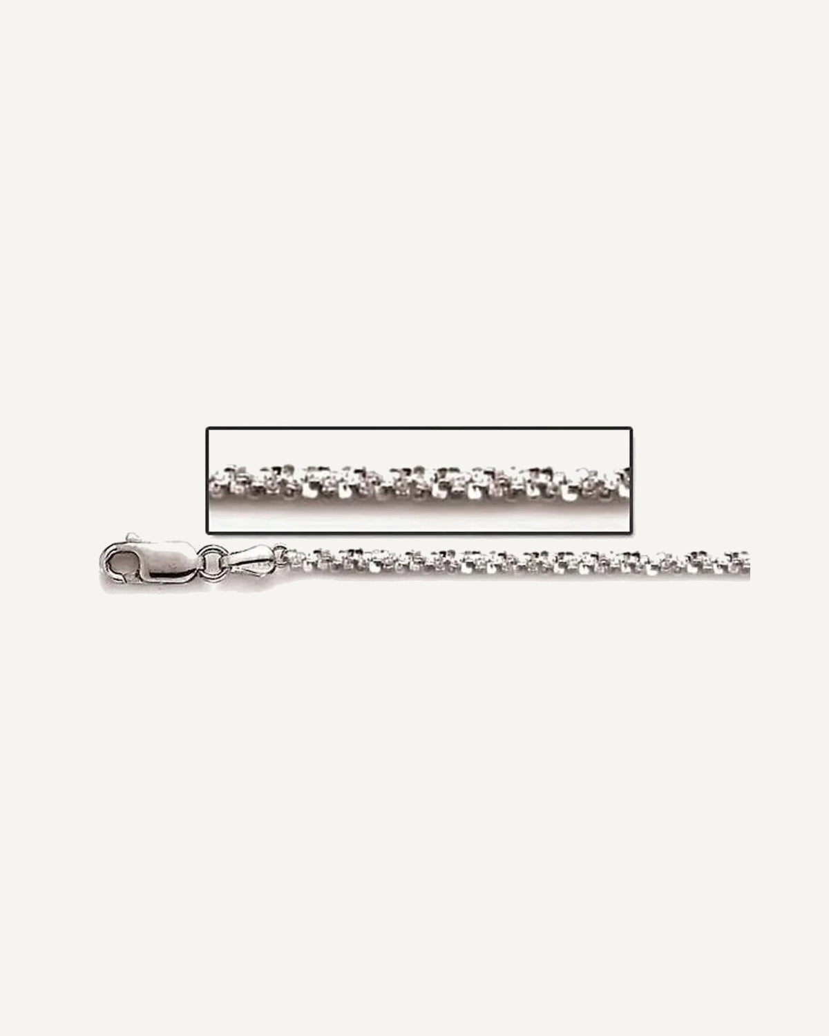 Sterling Silver 2mm Sparkle Rope Chain