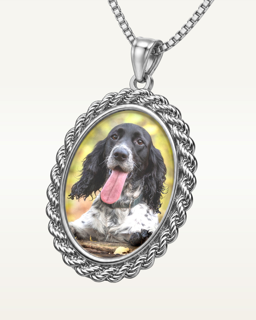 Oval with Rope Frame Photo Pendant Picture Charm