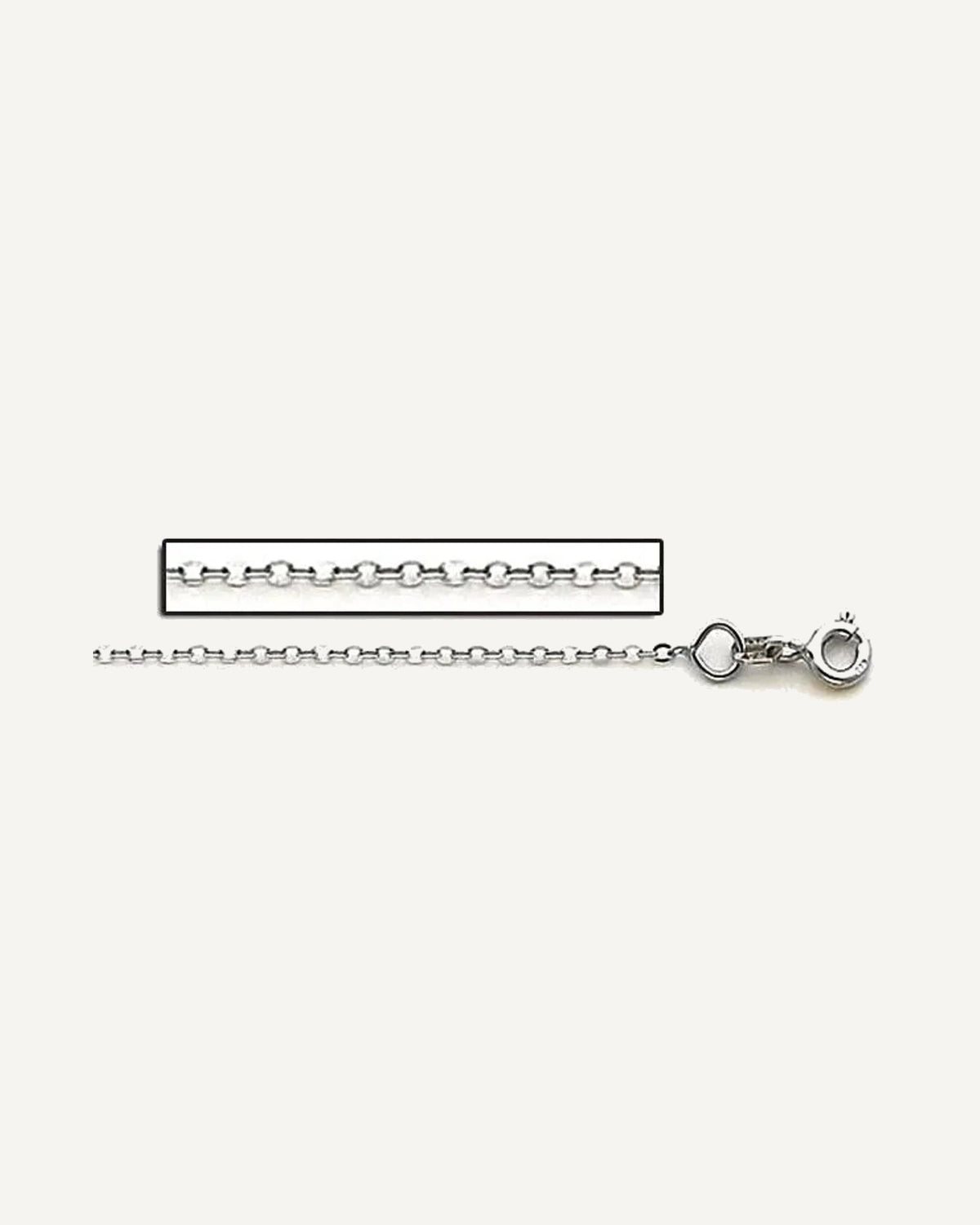 14K White Gold 0.8mm Cable Link Chain