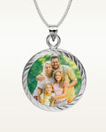 Petite Round Photo Engraved Charm w/ Bezel Frame