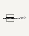 14K White Gold 1.5mm Thick Black Genuine Leather Chain