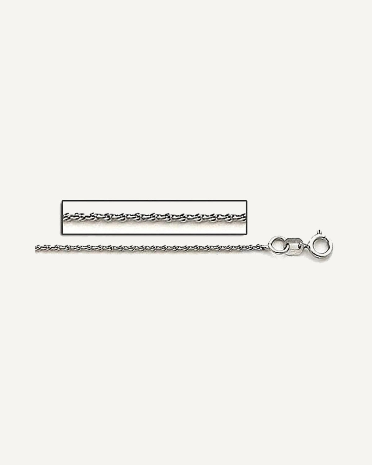 14K White Gold 1.5mm  Cable Link Chain