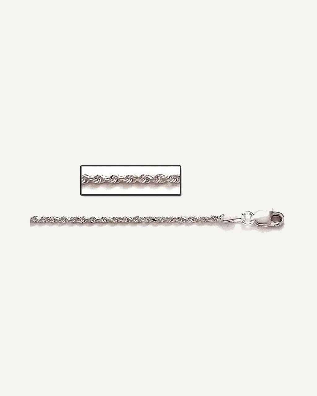 Sterling Silver 1.5mm Diamond Cut Rope Chain