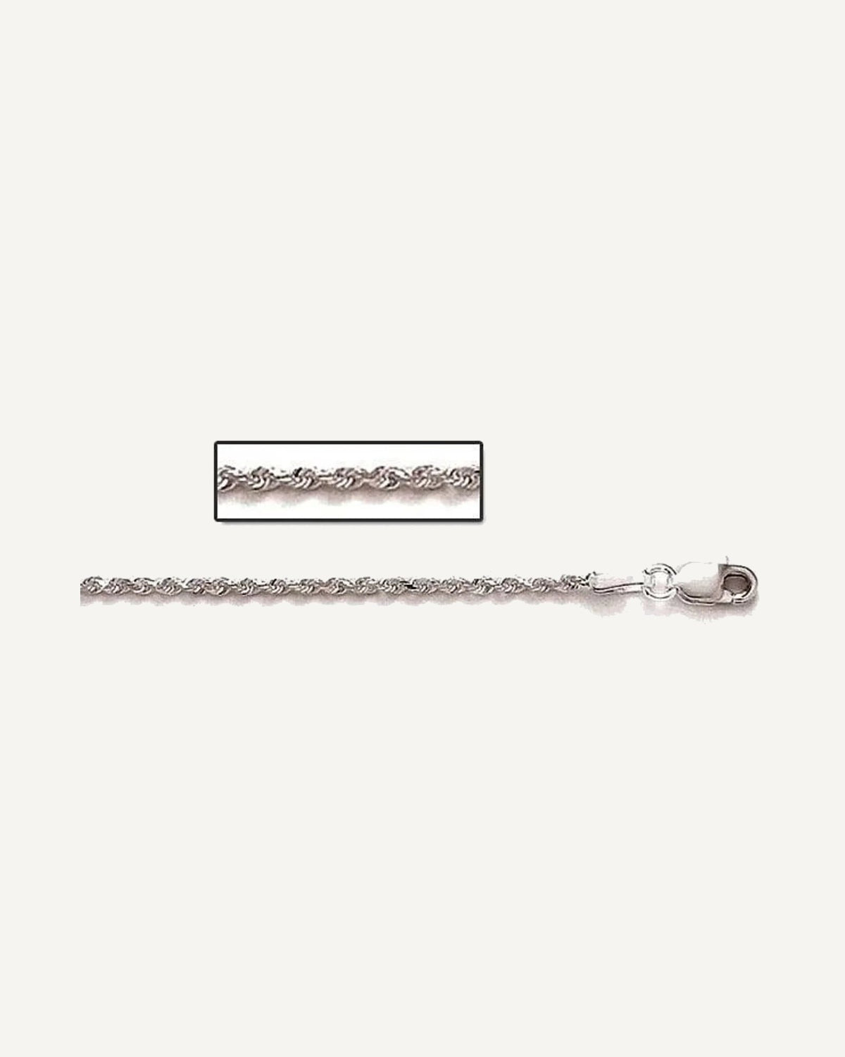 Sterling Silver 1.5mm Diamond Cut Rope Chain