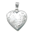 14K White Gold Small Heart Locket
