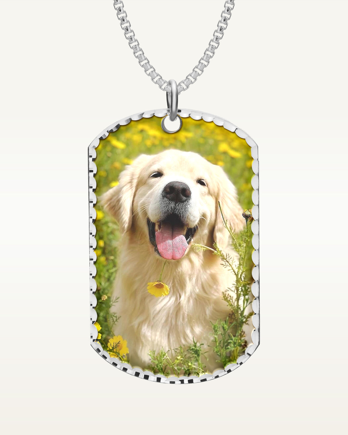 Photo Engraved Dog Tag Pendant