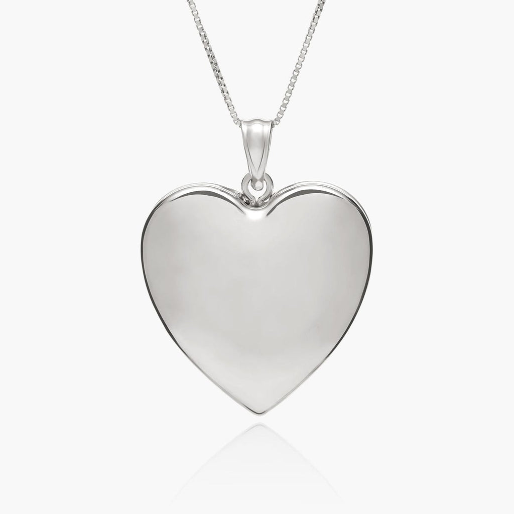 14k White Gold Classic Heart Photo Locket