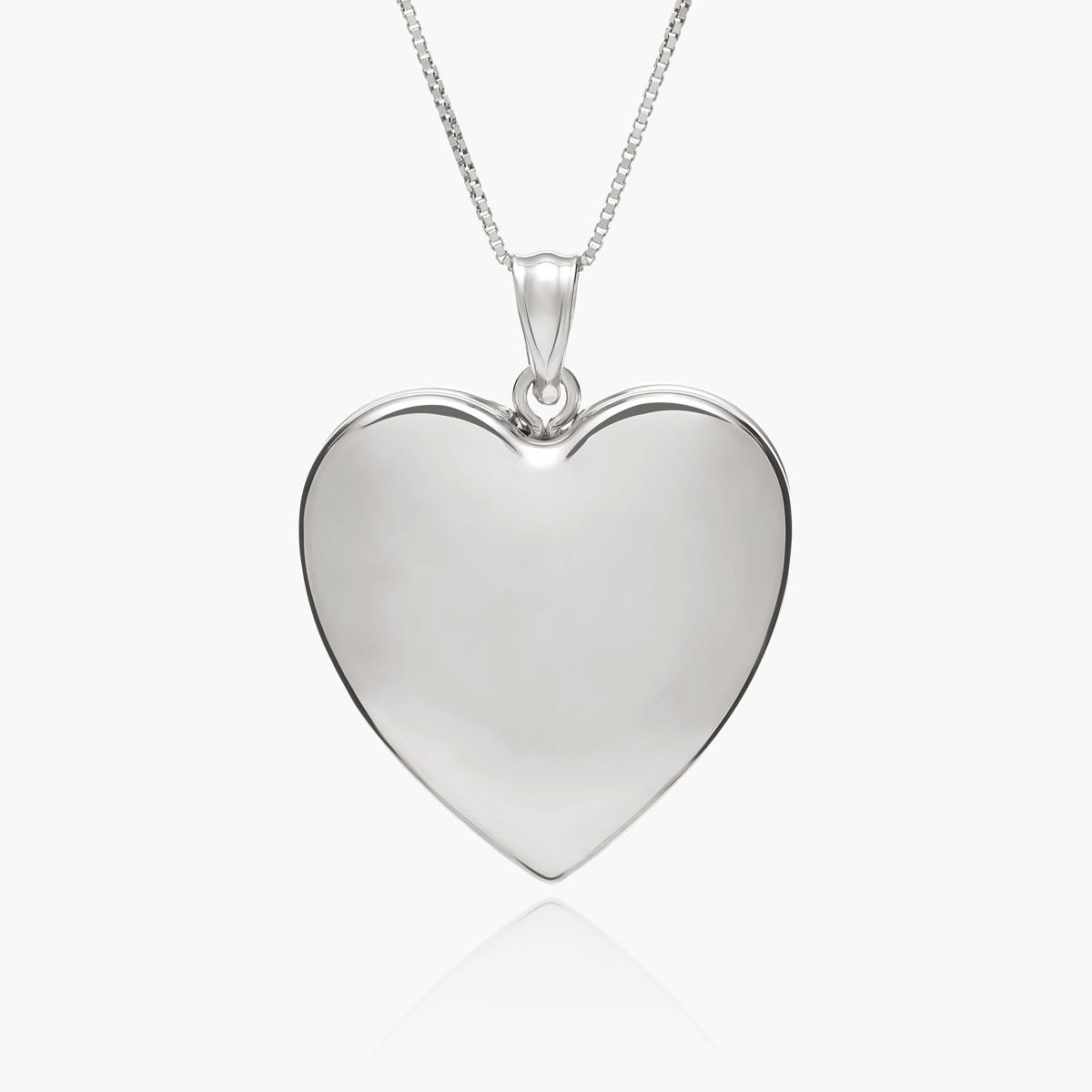 14k White Gold Classic Heart Photo Locket