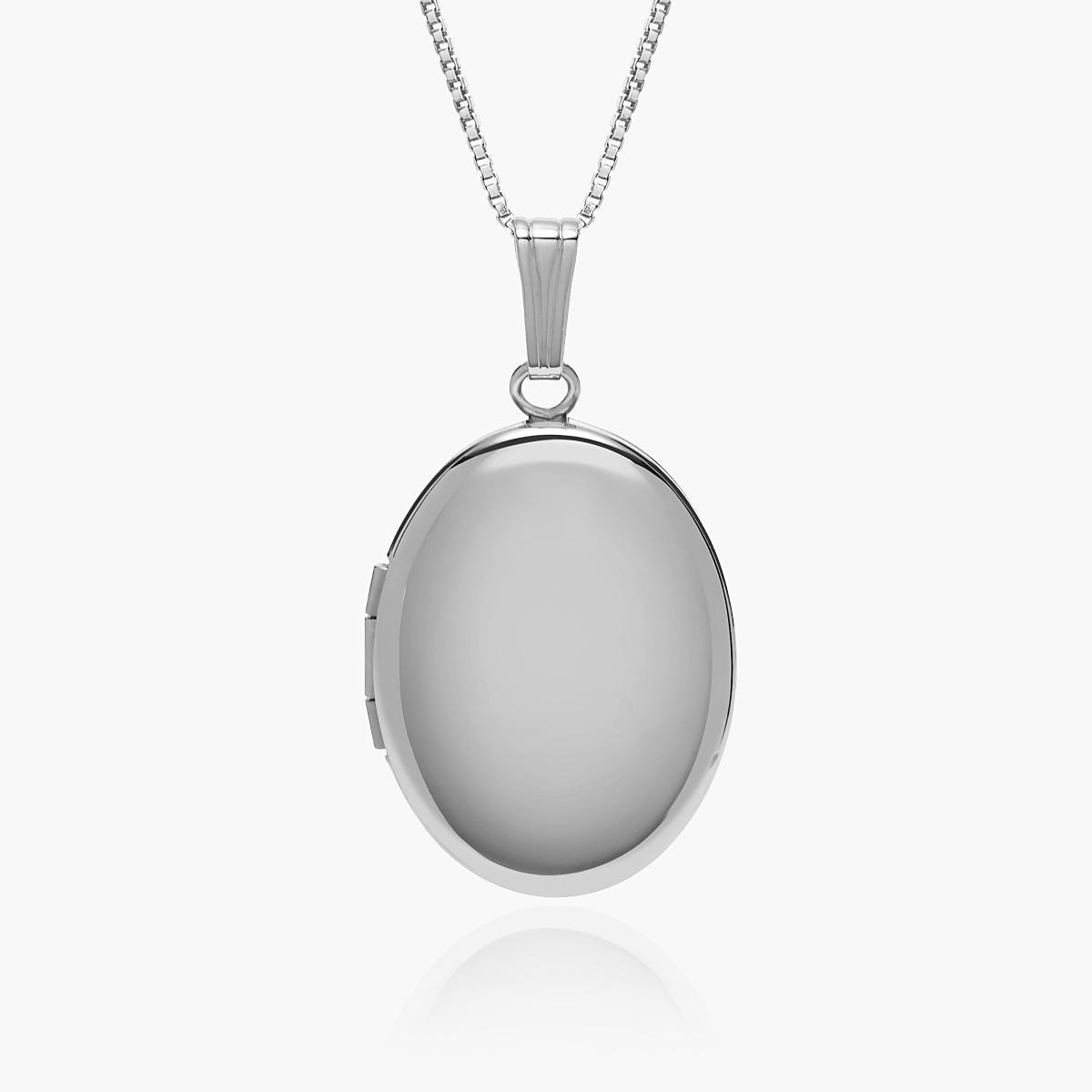 14K White Gold Oval Four Photo Locket