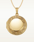Solid 14k Yellow Gold Round Photo Locket