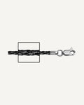 Sterling Silver 3mm Thick Black Genuine Leather Chain