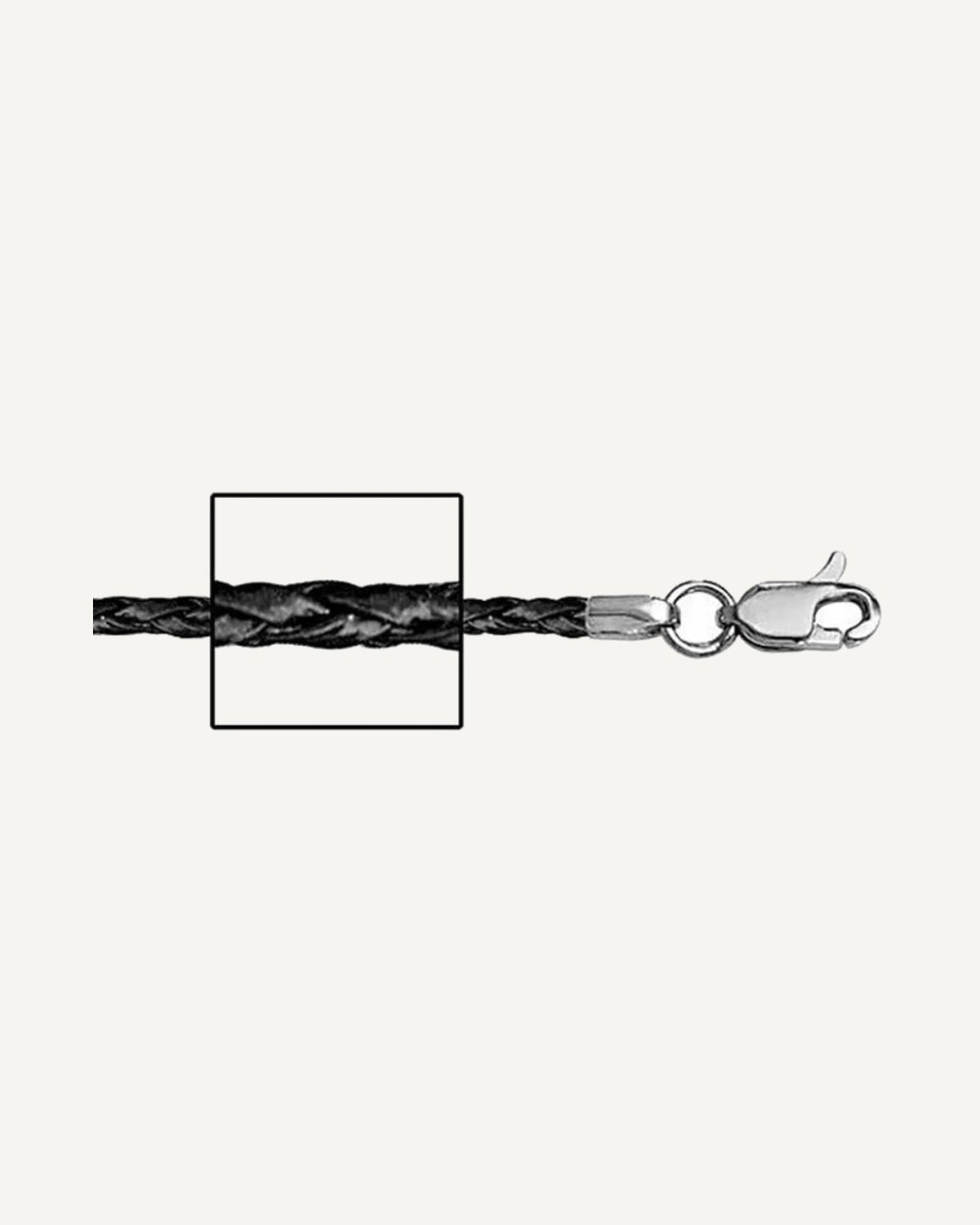 Sterling Silver 3mm Thick Black Genuine Leather Chain