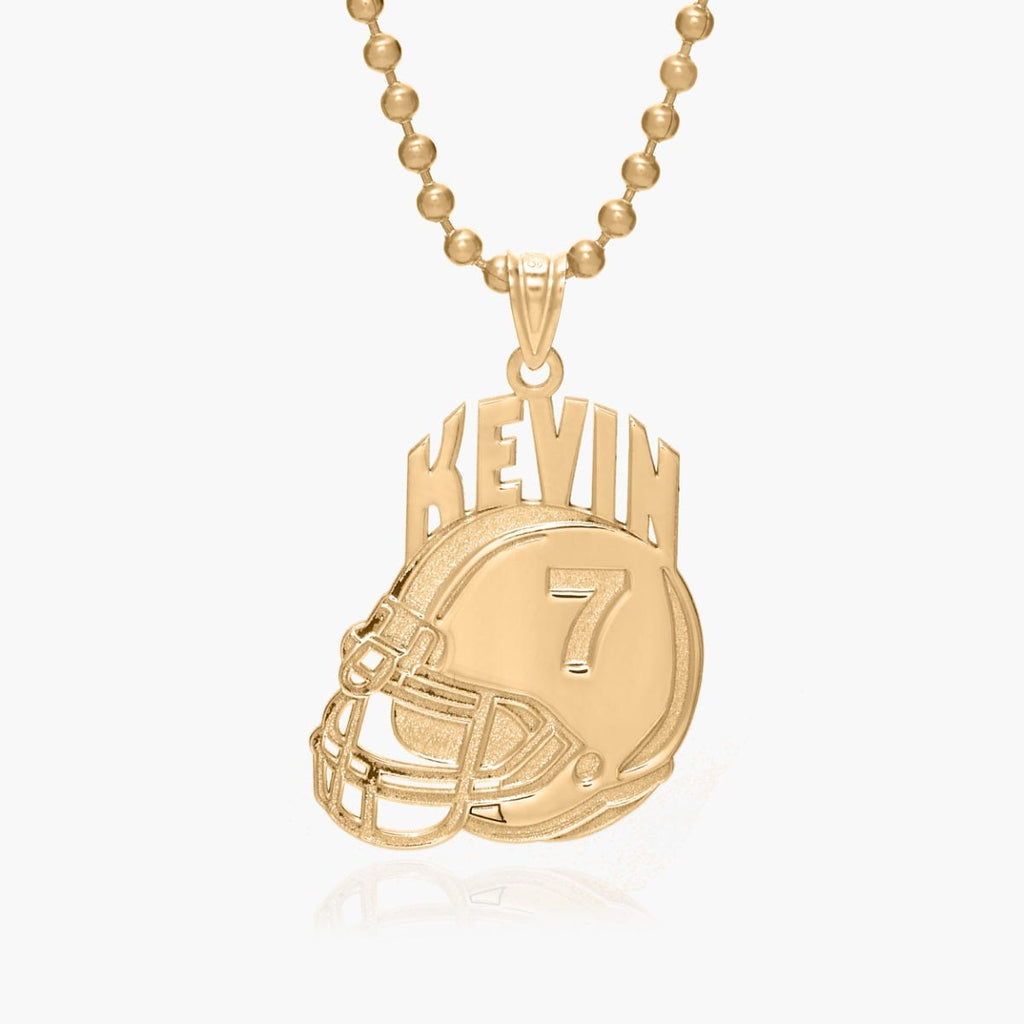 Custom Football Helmet Pendant w/ Name & Number