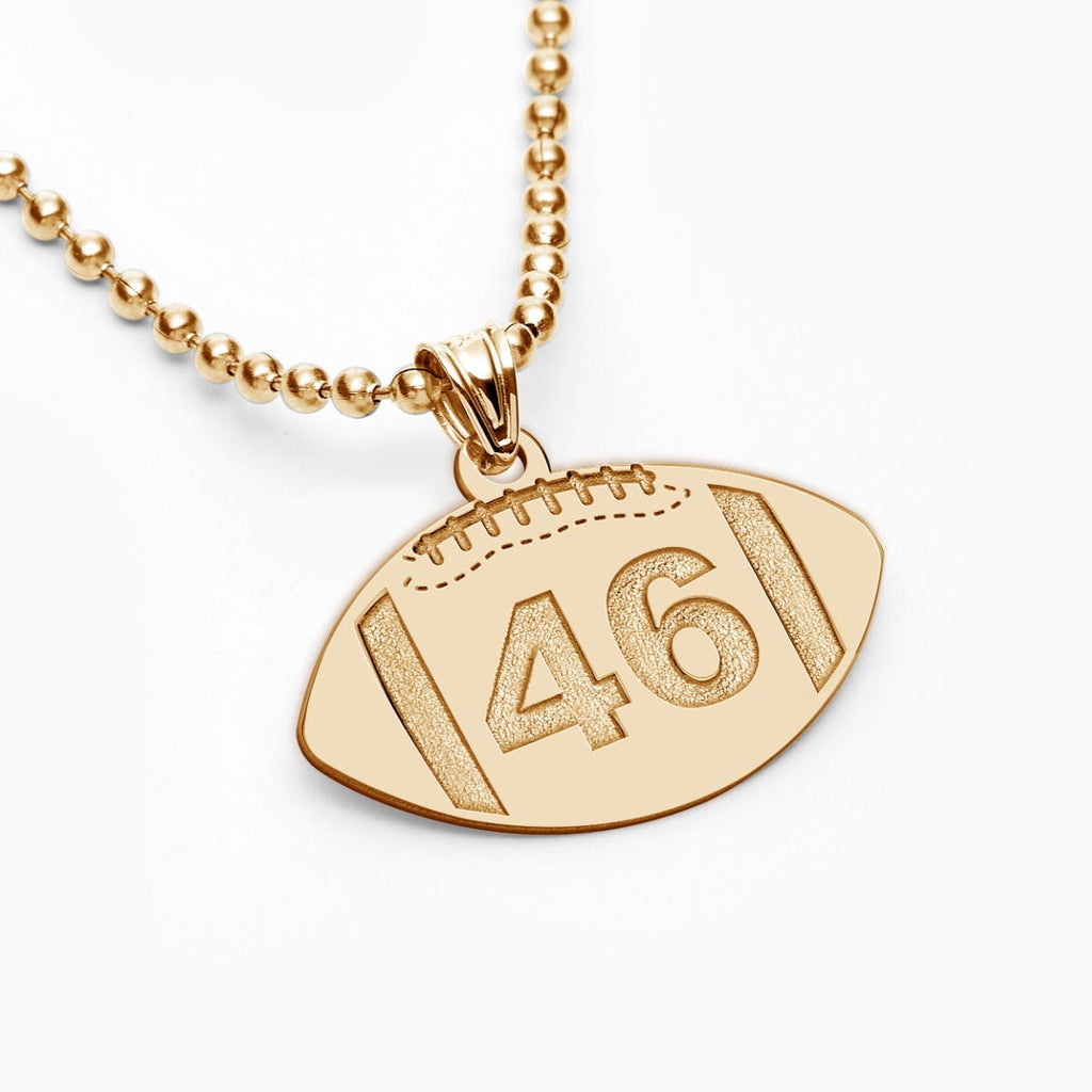 Custom Football Pendant w/  Number