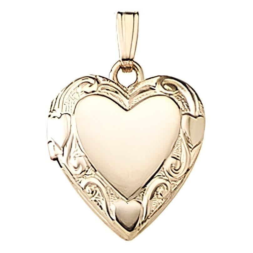 Solid 14K Yellow Gold Small Heart Photo Locket