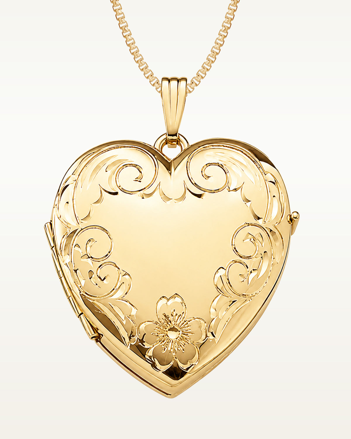 Solid 14K Yellow Gold Heart Four Photo Locket