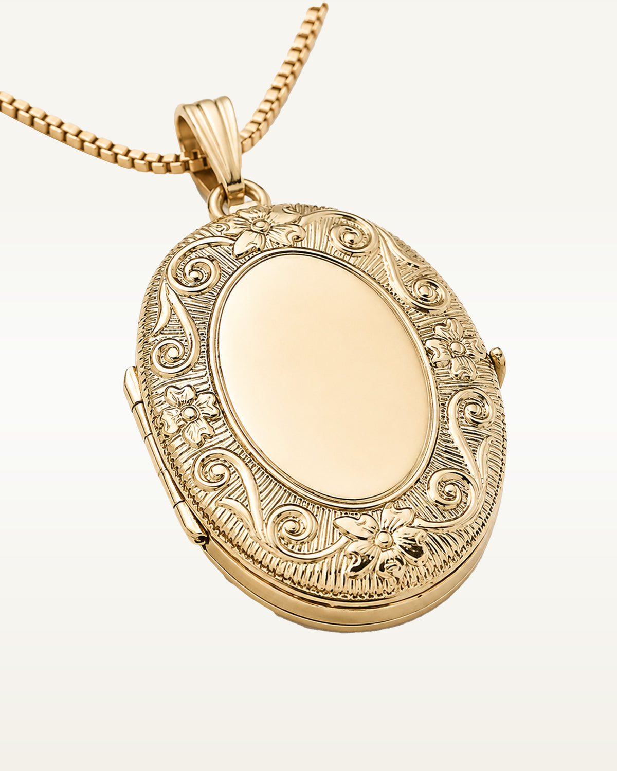 Solid 14K Yellow Gold Oval Four Photo Locket